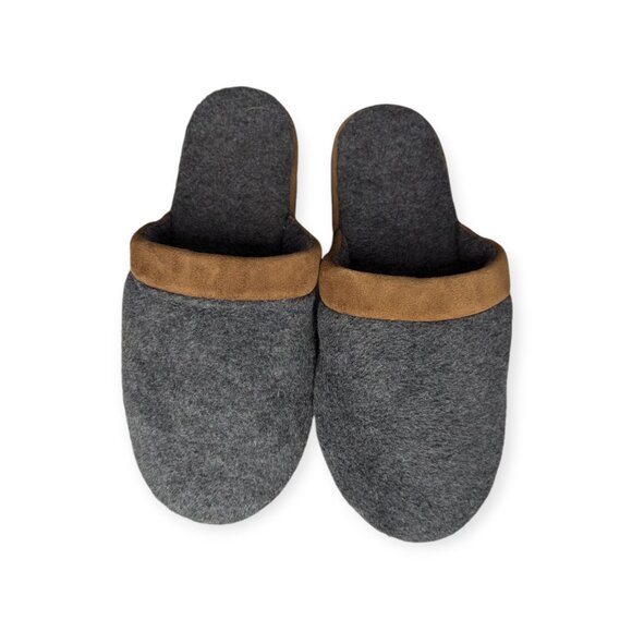 Land's End Gray & Brown Felt Men's Slippers Size Small (7 1/2- 8 1/2) - Picture 5 of 8